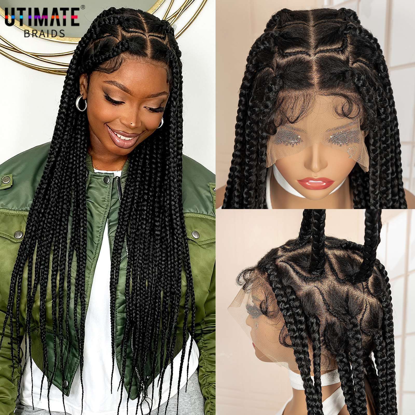 Braiding Hair Kanekalon - Synthetic Full Lace Braided Wigs for