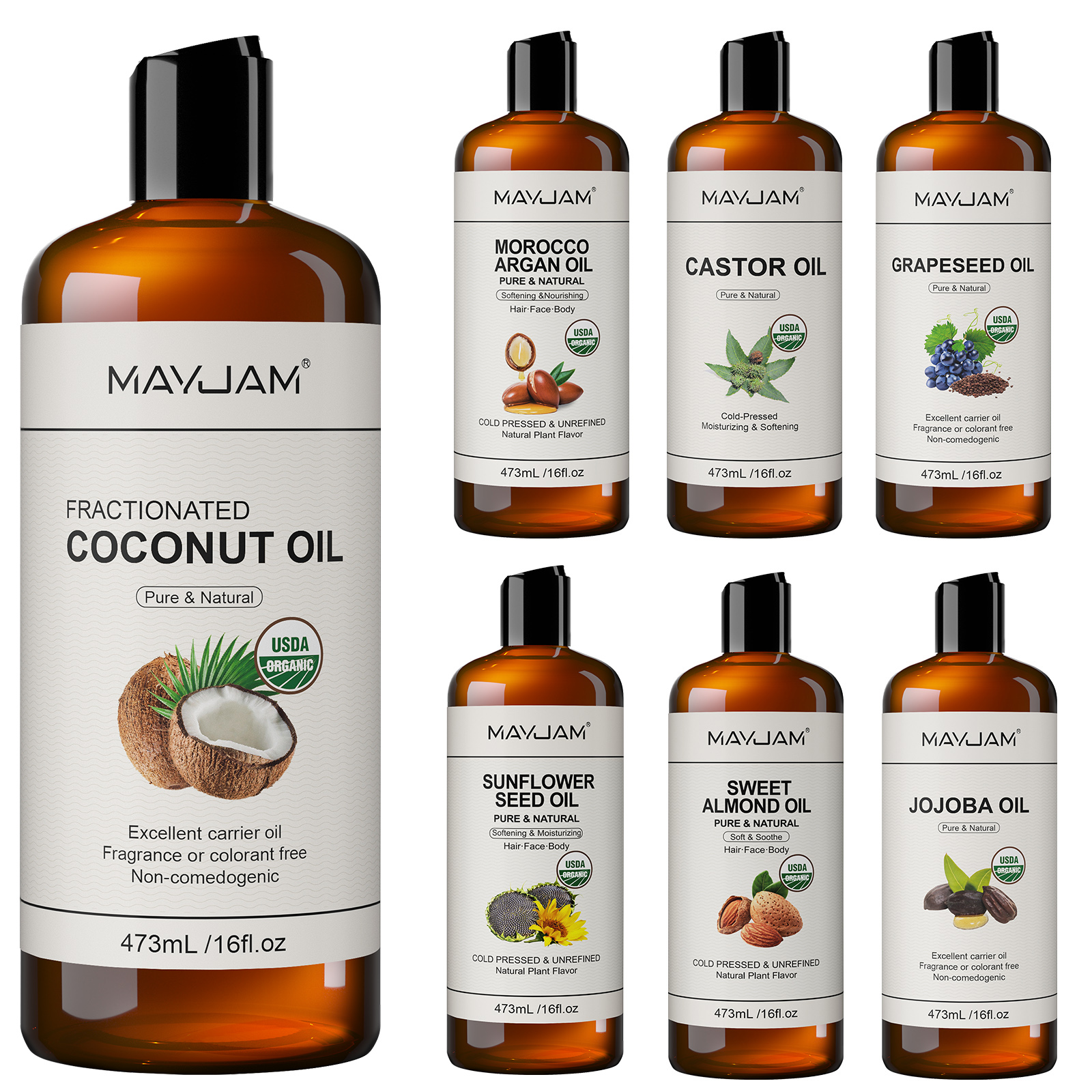 Hair Care Oil Serum - USDA Organic Coconut Oil for Skin