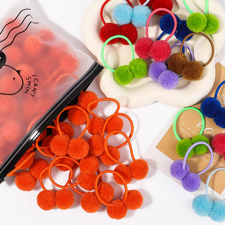 Hair Care Gift Set - 5/10/20Pcs/Set Solid Double Plush Ball Elastic