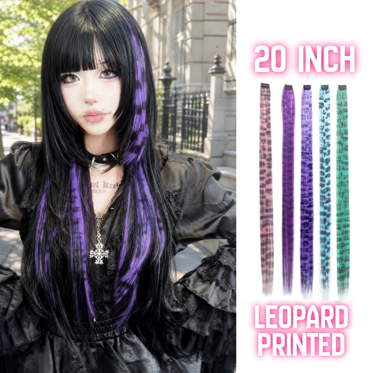 Braiding Hair Kanekalon - 2PCS/7PCS 20inch Colorful Leopard Print Hair