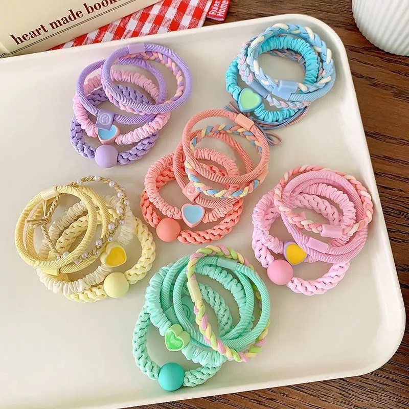 Hair Care Gift Set - 4Pcs/Set Sweet Cartoon Hair Rope For