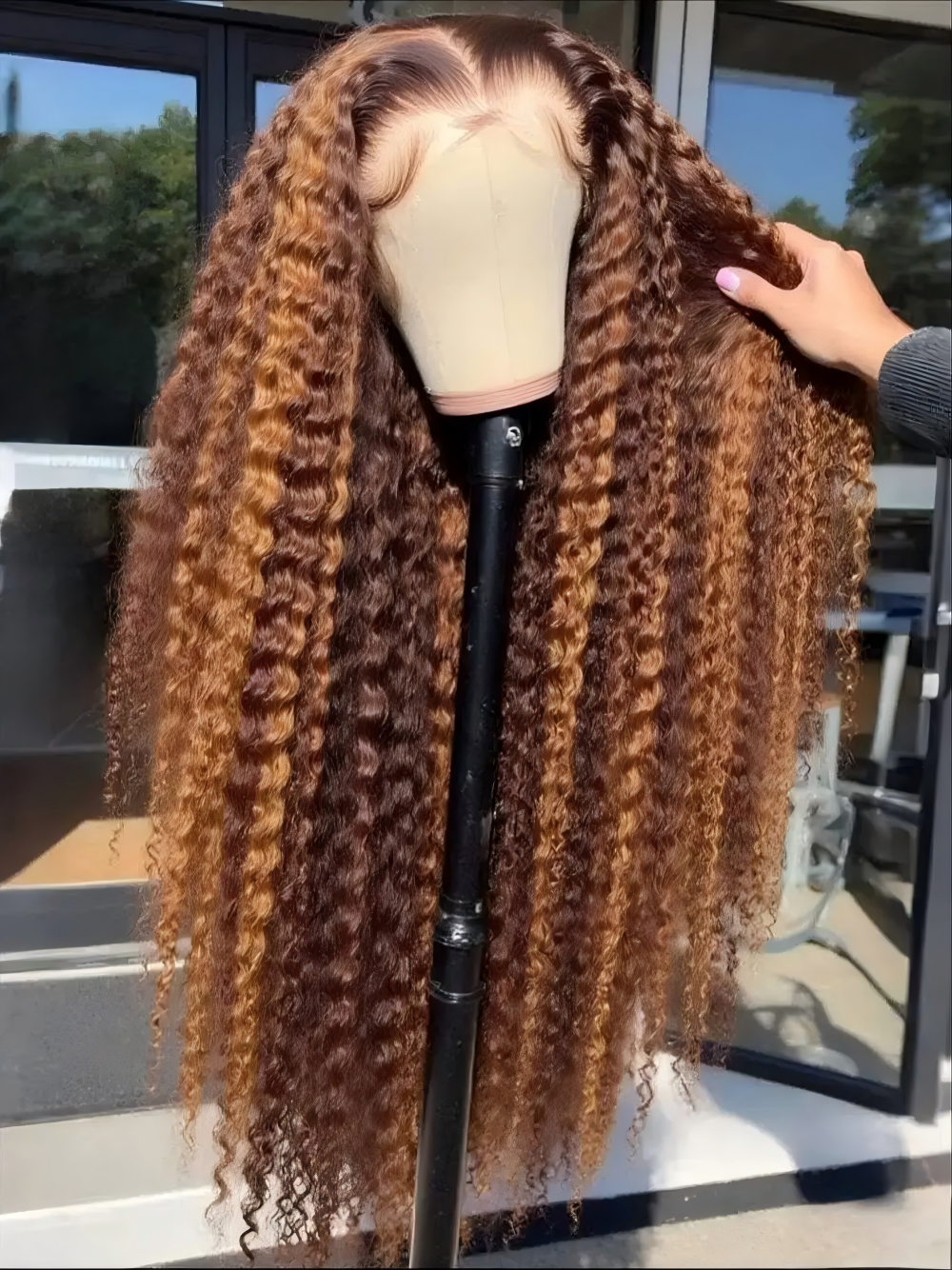 Hair Care Long Hair - Highlight Curly Wig 13x4 Lace Front