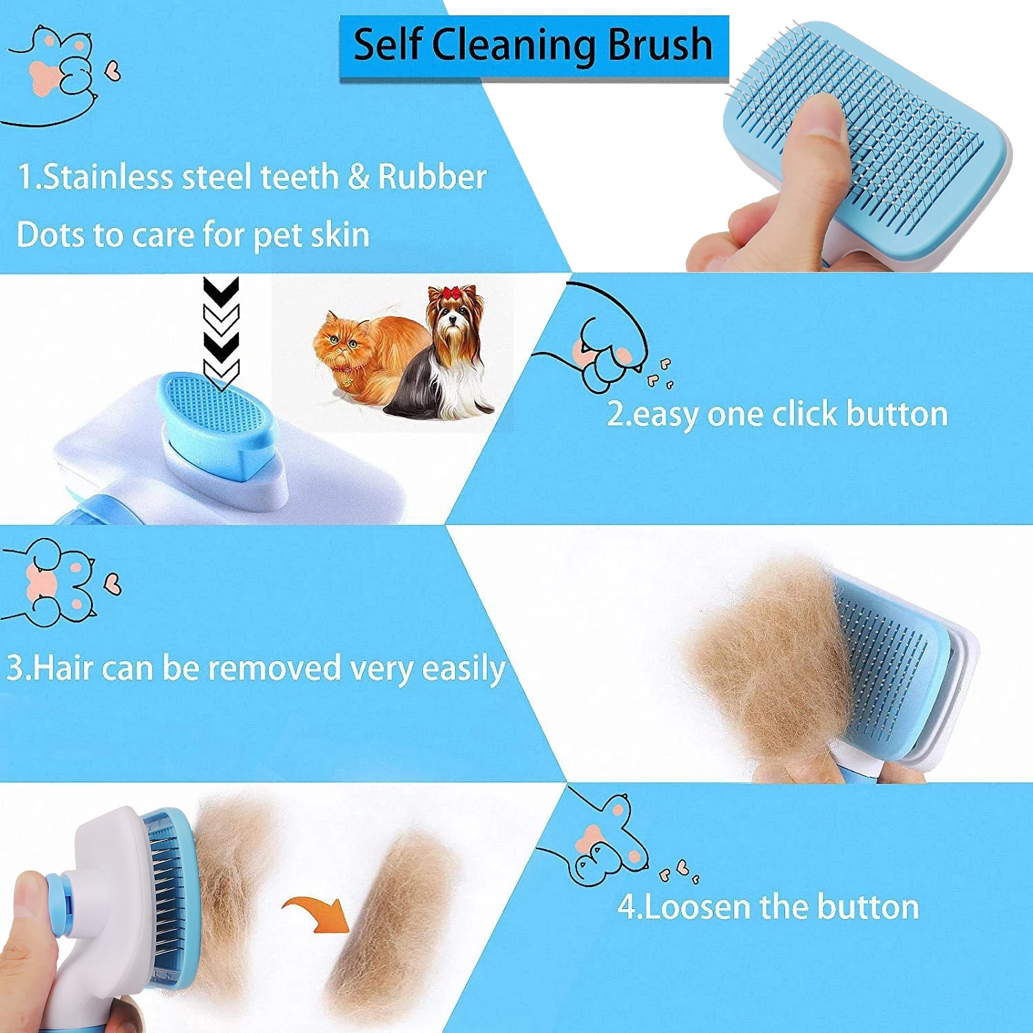 Dog Hair Remover Brush Cat Hai – Hair Care Long Hair recenzja i cena
