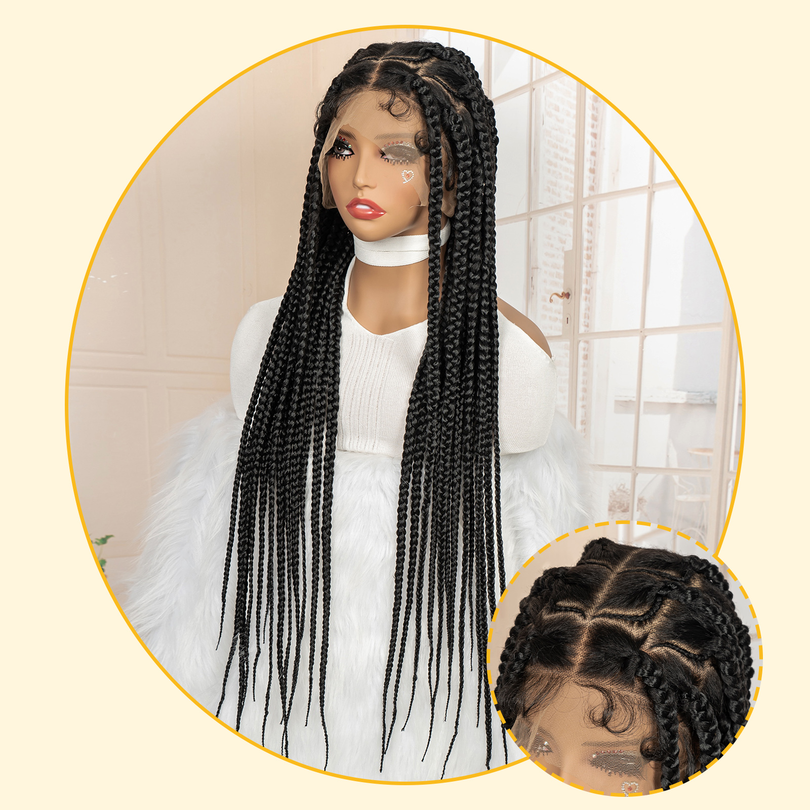 Synthetic Full Lace Braided Wi – Braiding Hair Kanekalon recenzja i cena
