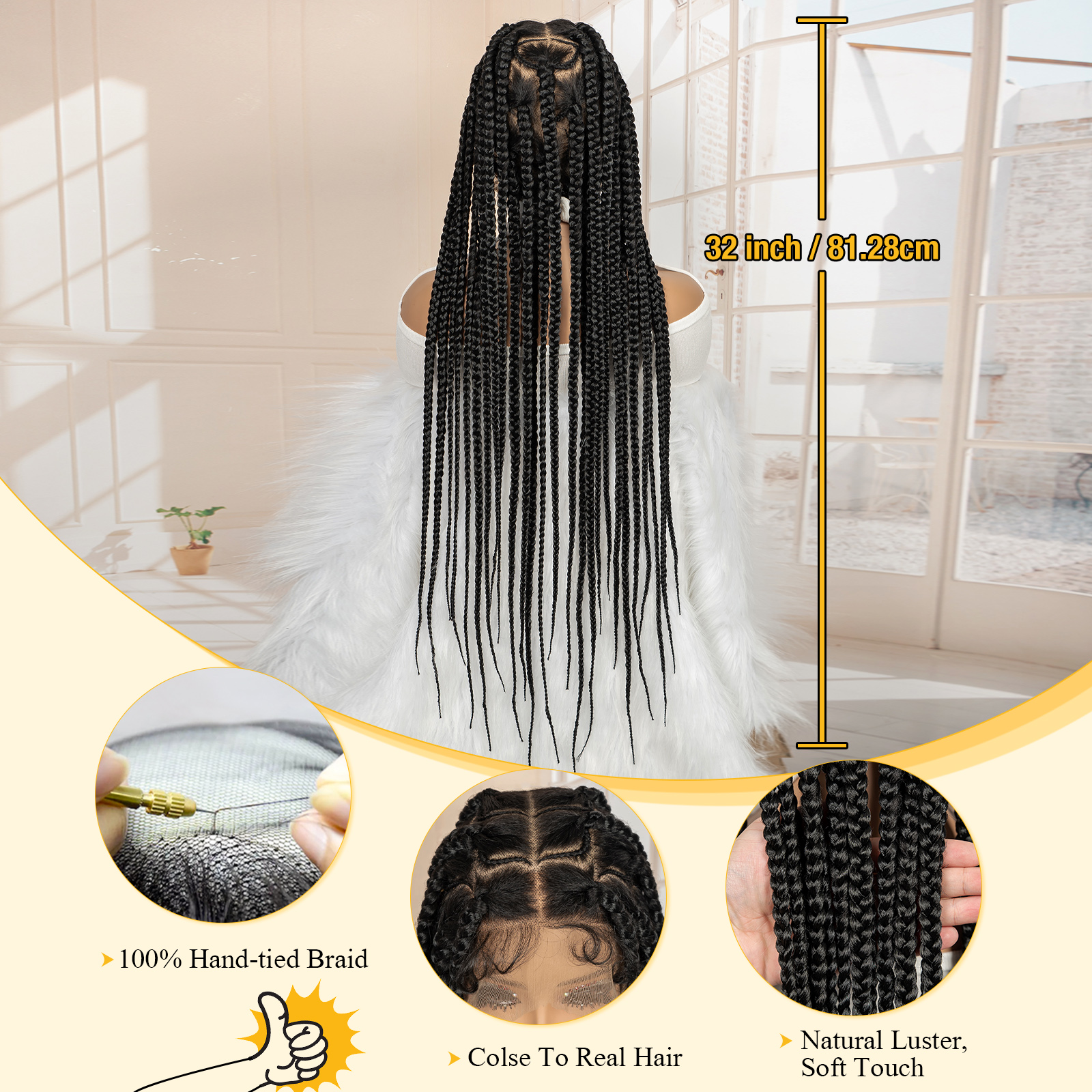 Synthetic Full Lace Braided Wi – Braiding Hair Kanekalon recenzja i cena