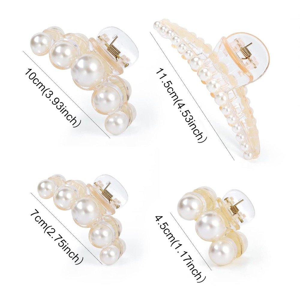 4 Pack Large Pearl Hair Claw C – Hair Clip Claw Large recenzja i cena
