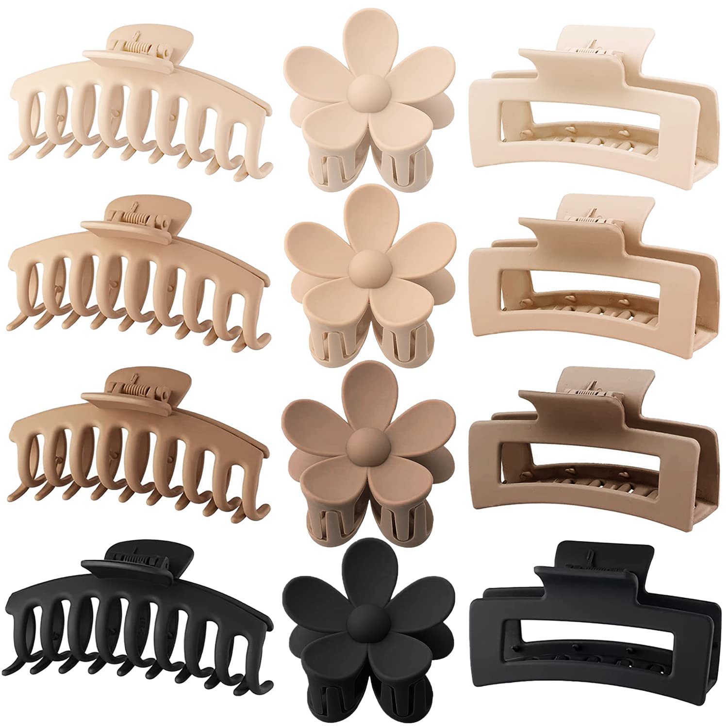 12Pcs Neutral Tone Plastic Hai – Hair Clip Claw Large recenzja i cena