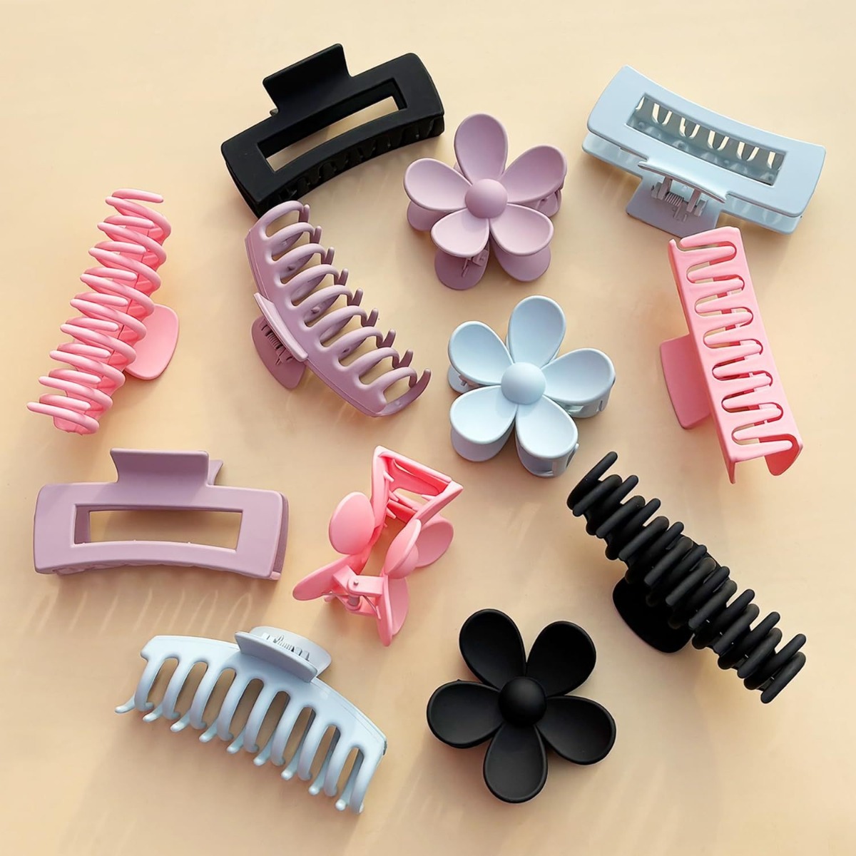 12Pcs Neutral Tone Plastic Hai – Hair Clip Claw Large recenzja i cena