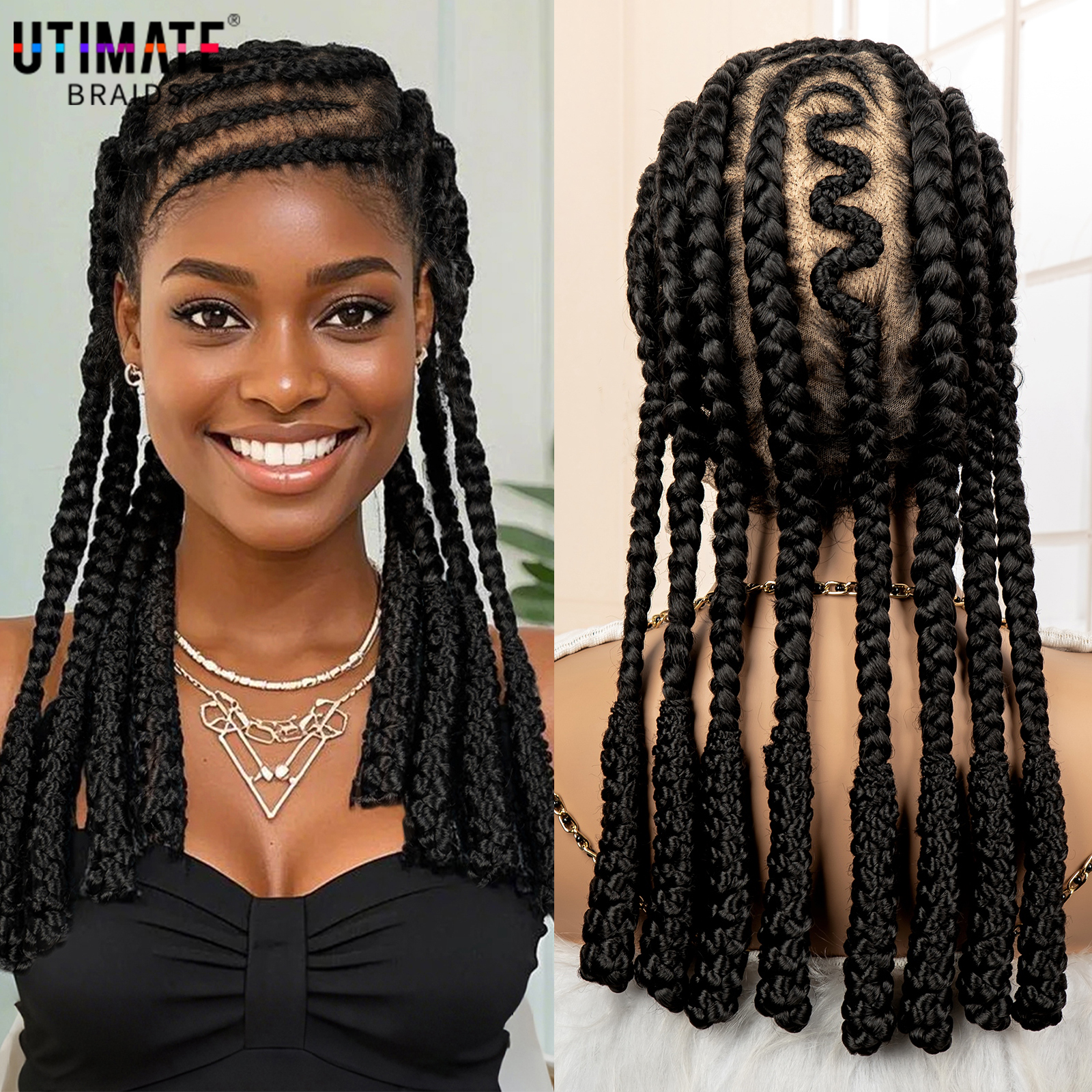 New Synthetic Afro Braided Wig – Braiding Hair Kanekalon recenzja i cena