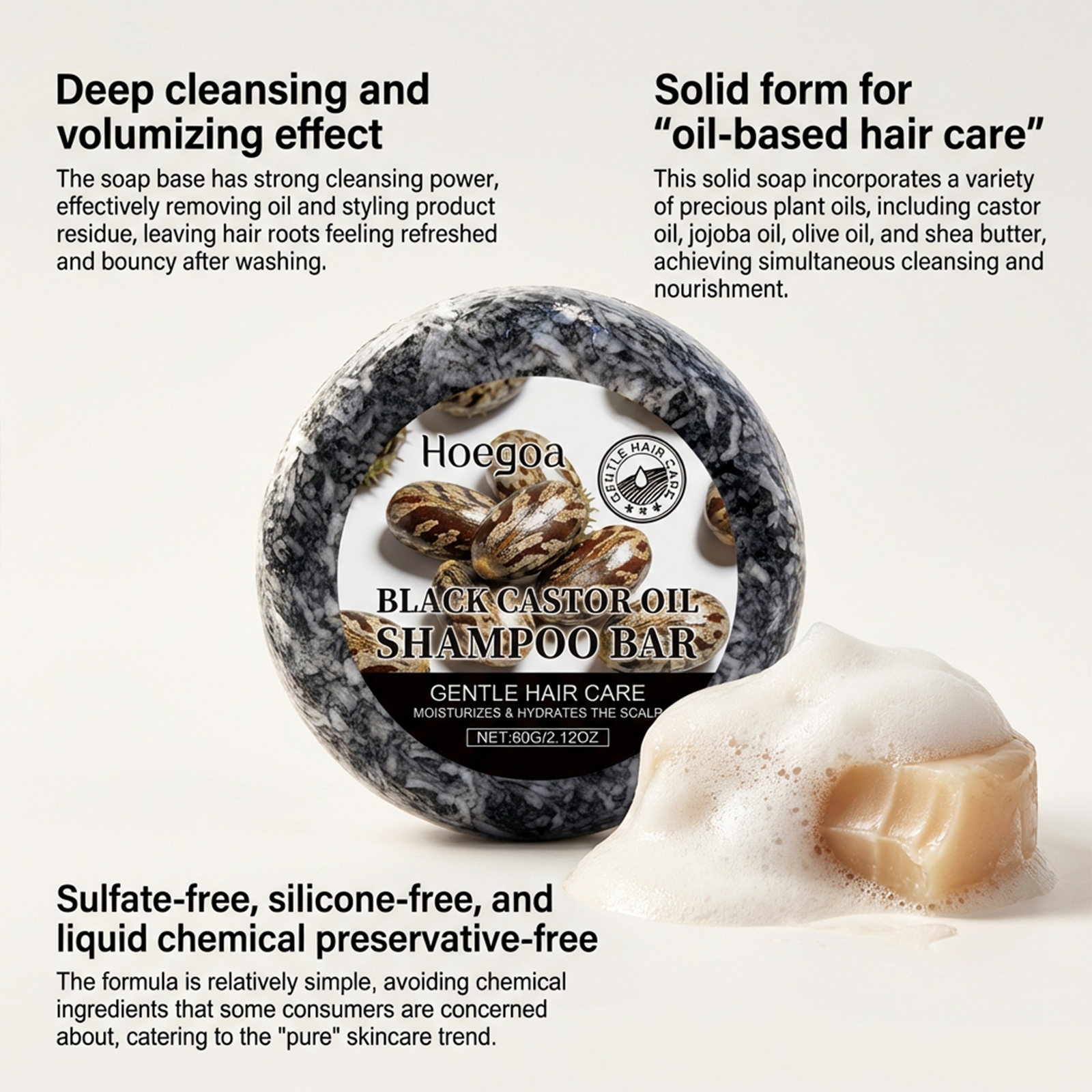 Black Castor Oil Shampoo Bar N – Hair Care Olive Oil recenzja i cena