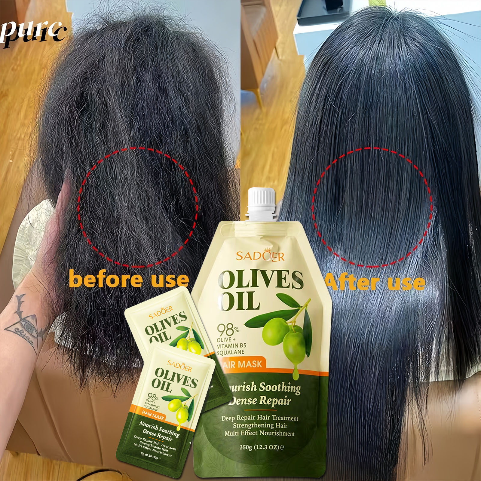 1/2Bags Olive Oil Hair Mask Co – Hair Care Olive Oil recenzja i cena