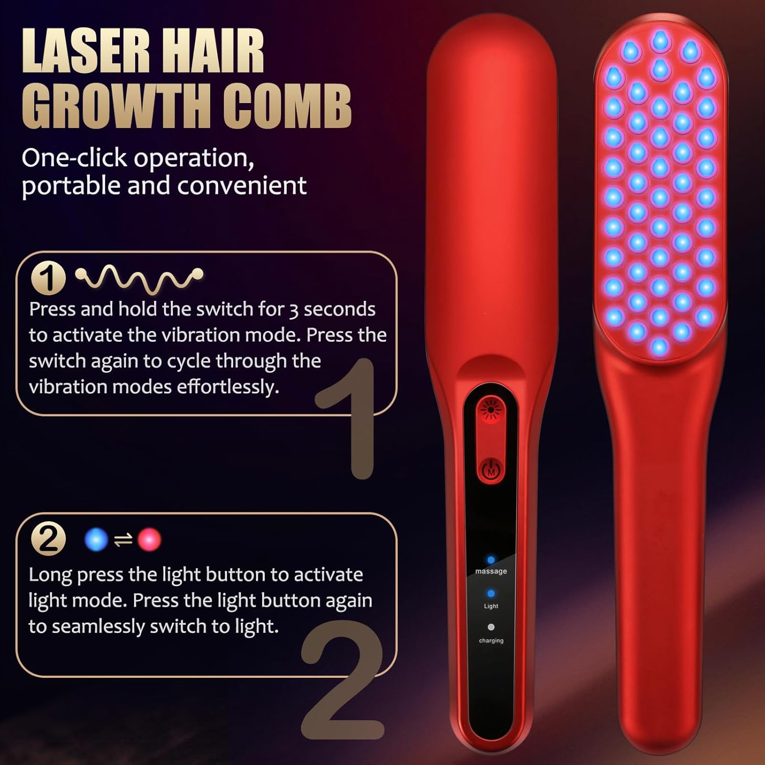 Laser hair growth comb, red li – Hair Care Vegan recenzja i cena