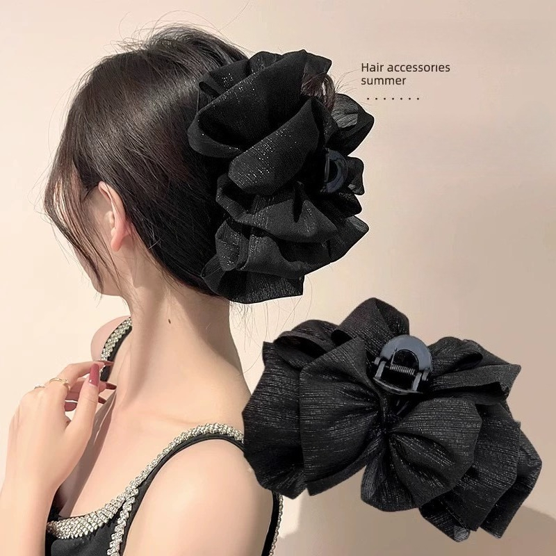 Large Black White Mesh Hair Cl – Hair Clip Claw Large recenzja i cena