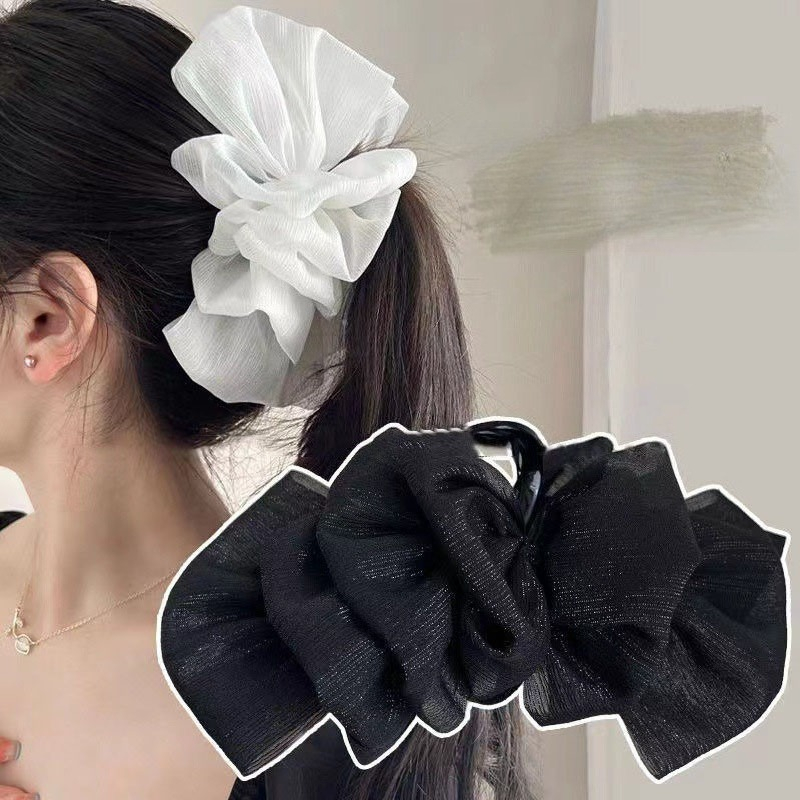 Large Black White Mesh Hair Cl – Hair Clip Claw Large recenzja i cena