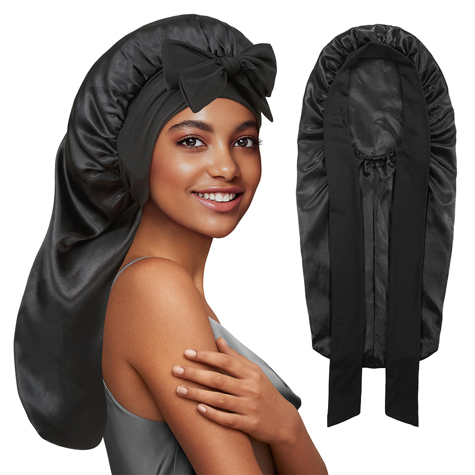 2pcs Extra-Large Satin Bonnets – Hair Care Long Hair recenzja i cena