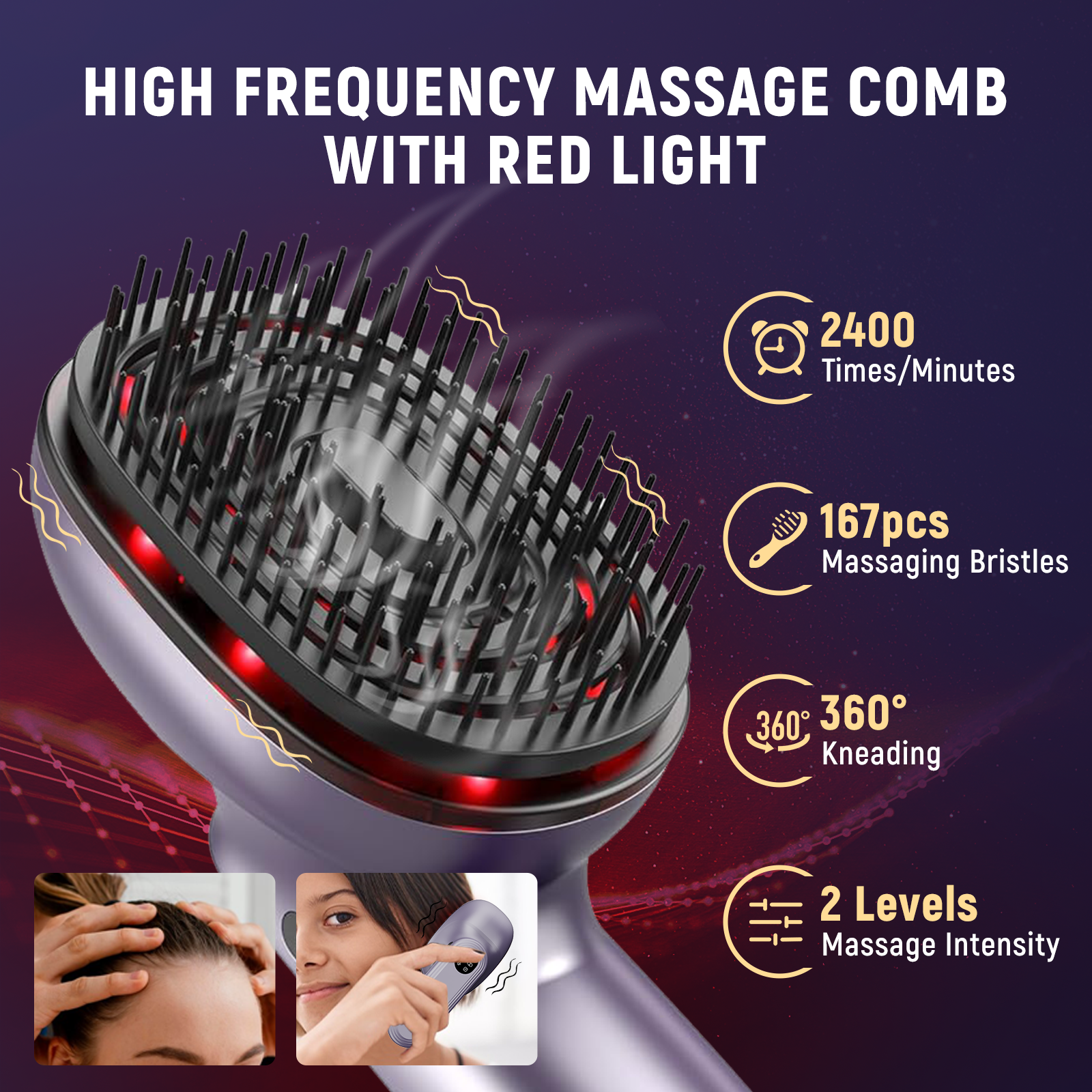 Head Massage Comb Red Light Ha – Hair Care Essential Oil Atomizing recenzja i cena