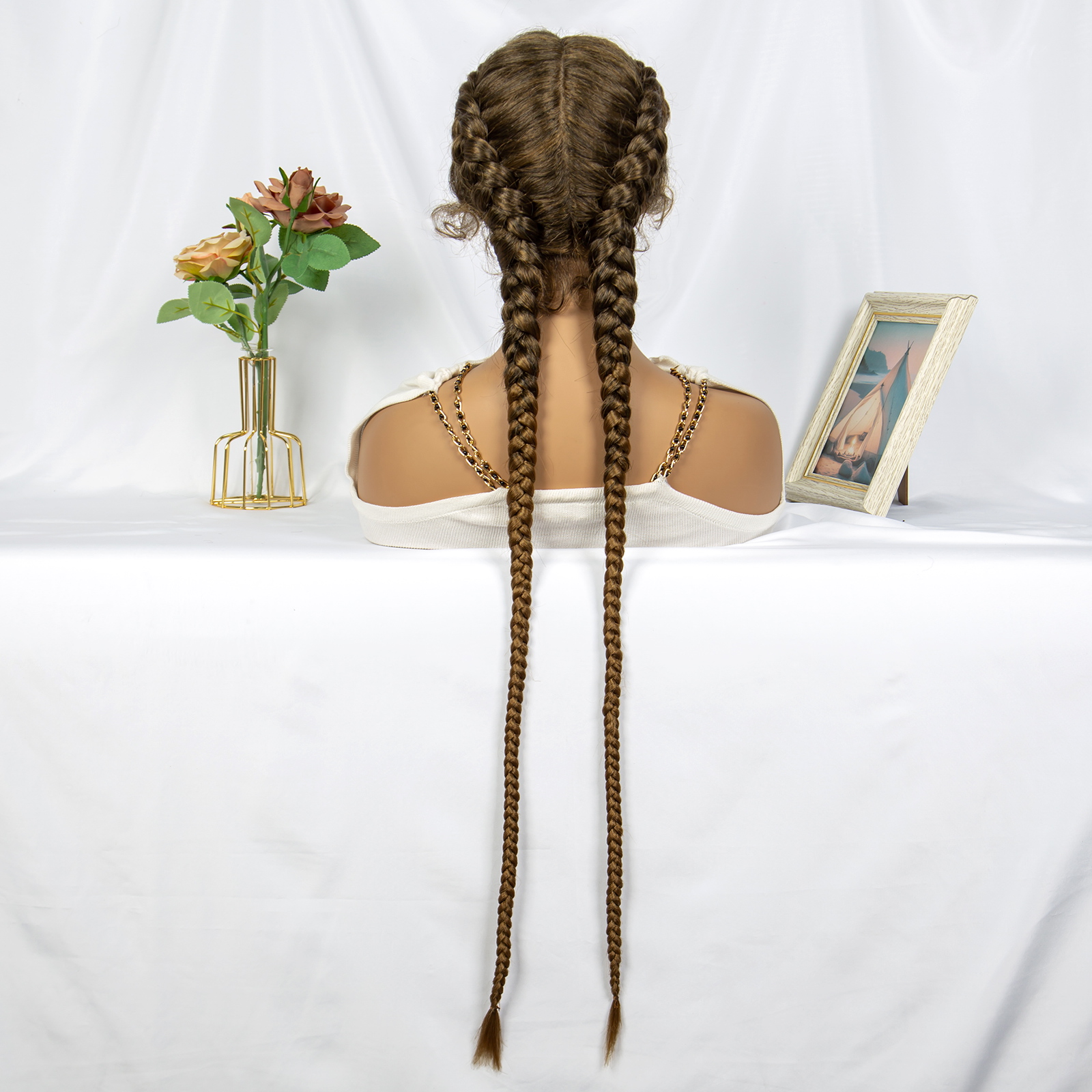 Brown Synthetic Braided Wigs C – Braiding Hair Kanekalon recenzja i cena