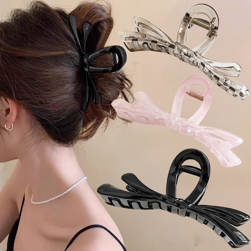 2/4PCS Large Bow Ribbon Hair C – Hair Clip Claw Large recenzja i cena