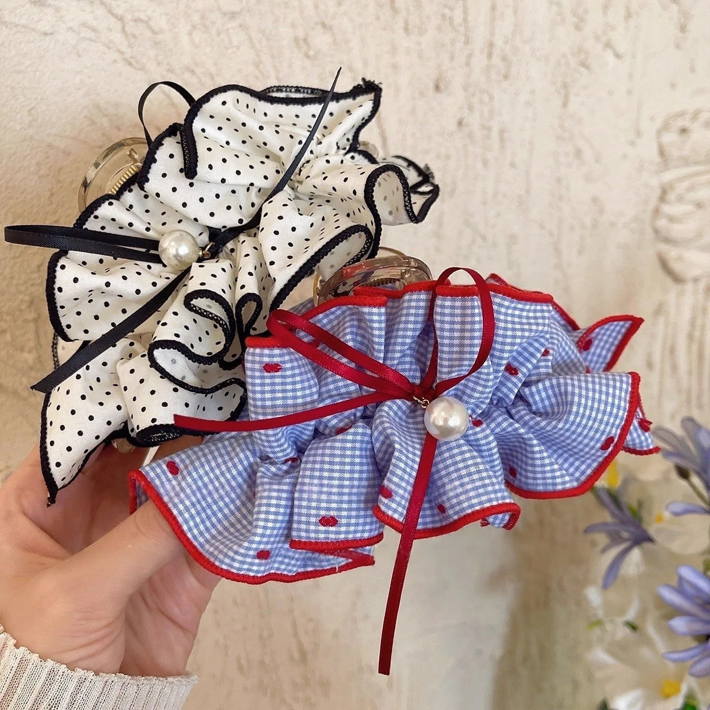 1pc Sweet and high-end fabric  – Hair Clip Claw Large recenzja i cena
