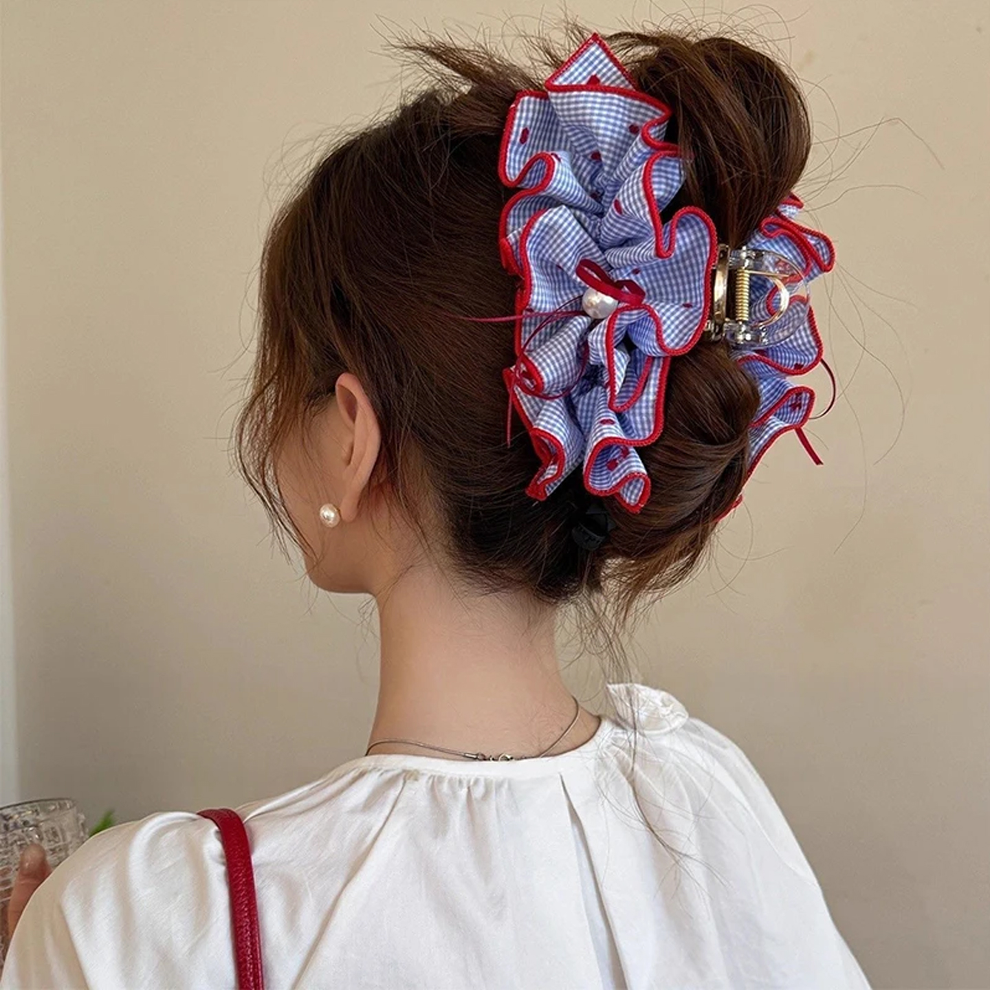 1pc Sweet and high-end fabric  – Hair Clip Claw Large recenzja i cena