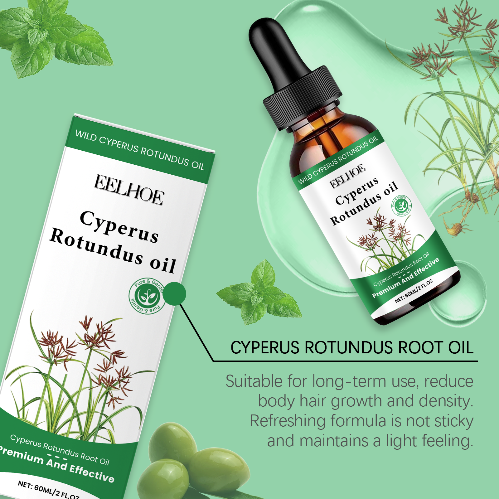 TITOK HOT 60ml Cyperus Rotundu – Hair Care Olive Oil recenzja i cena